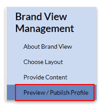 Select Preview/Publish Profile in the left-hand menu