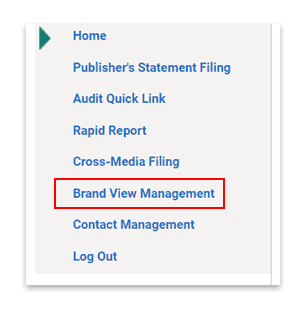 Select Brand View Management from menu