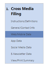 Select Web/Mobile Data from the menu