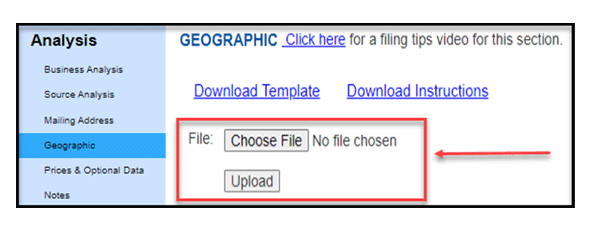Choose your geographic file and upload