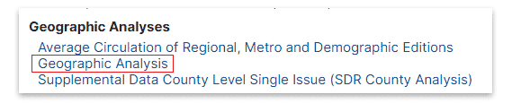 Locate the Geographic Analysis report.