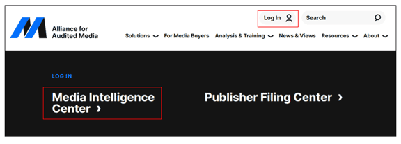 Login to the Media Intelligence Center