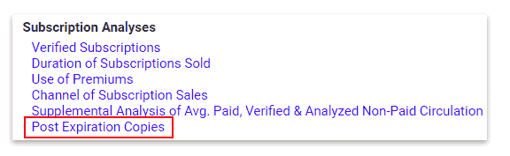 Post Expiration Copies report