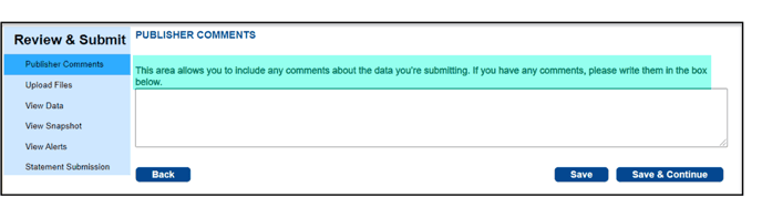 Publisher Comments section