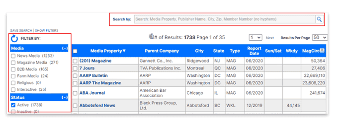 Use the filters or search bar to locate titles.