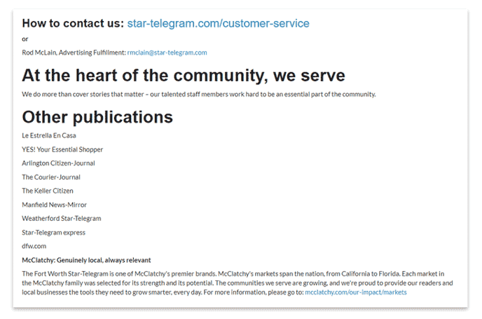 Star-Telegram Brand View learn more tab.