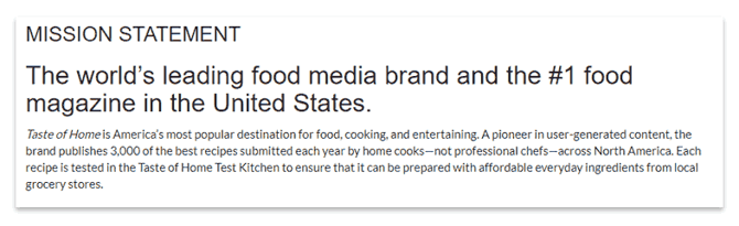 Taste of Home Brand View promo text.