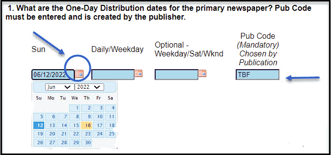 Select one-day distribution dates.